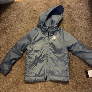 Nike Kids Gray Hooded Puffer Jacket